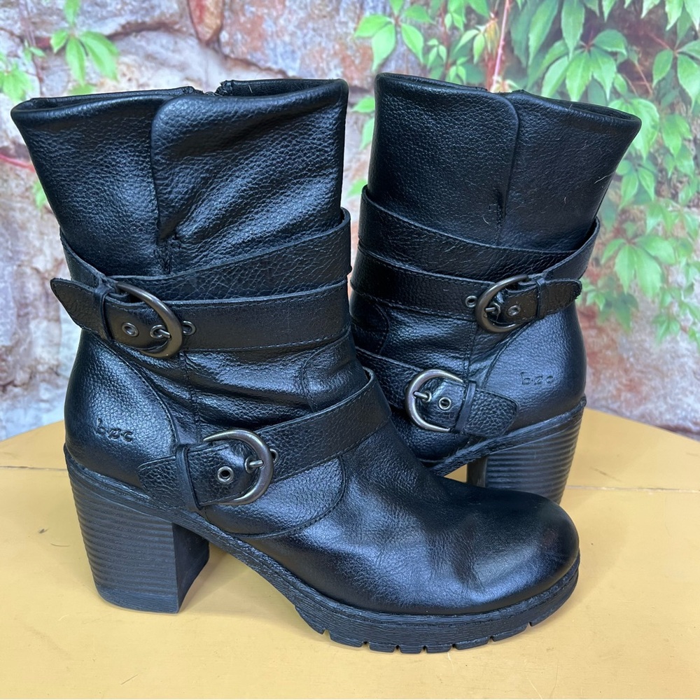 BOC Black Leather Mid Calf Buckle Boots, 9.5/41 EU - Picture 10 of 11